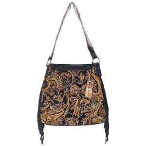 NEW Montana West Tapestry Shoulder Bag Fringed Studded Concealed Carry Handbag